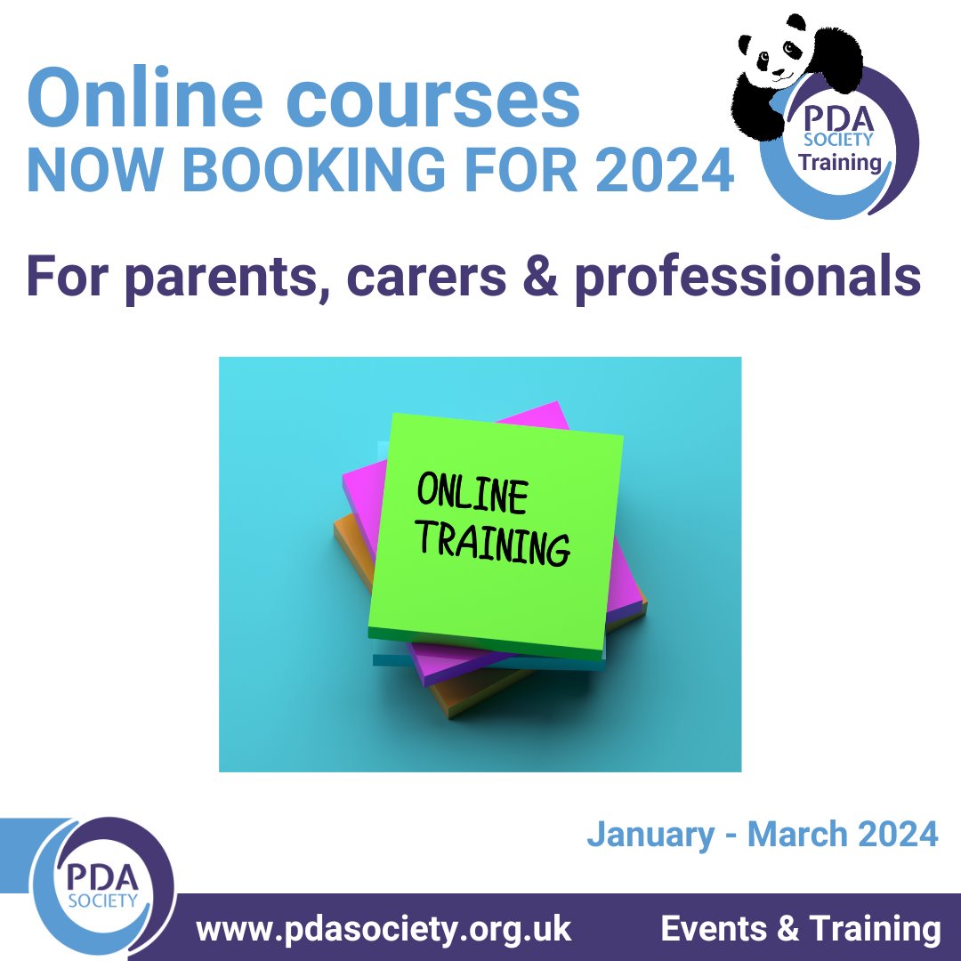 Our online courses are now open for booking January - March 2024 dates! We have a variety available for parents and carers plus education, healthcare and social care professionals. Full details can be found on our website - pdasociety.org.uk/training