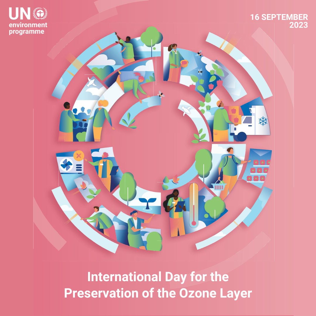 UNEP's tweet photo. 16 September is World #OzoneDay.

The gradual recovery of the ozone layer is an environmental success story that shows how the world can come together to tackle global challenges.

Let's continue to safeguard this protective shield.

https://t.co/x927ju0FV3 @UNEPOzone https://t.co/wznQv1HDiH