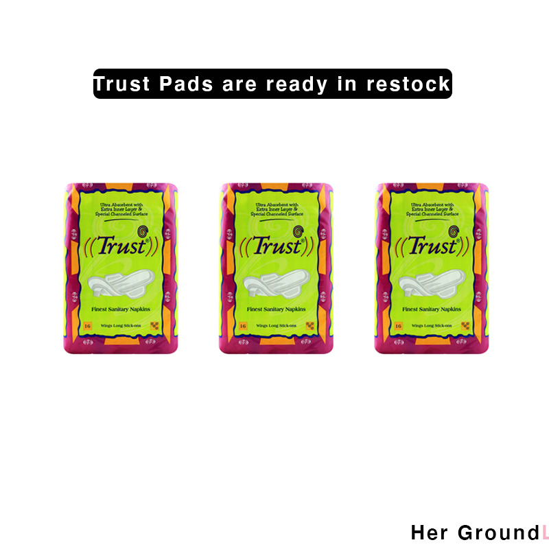 herground's tweet image. "No more running out! Our sanitary pads are back on the shelves. 🛒
 #Restocked #PeriodEssentials"