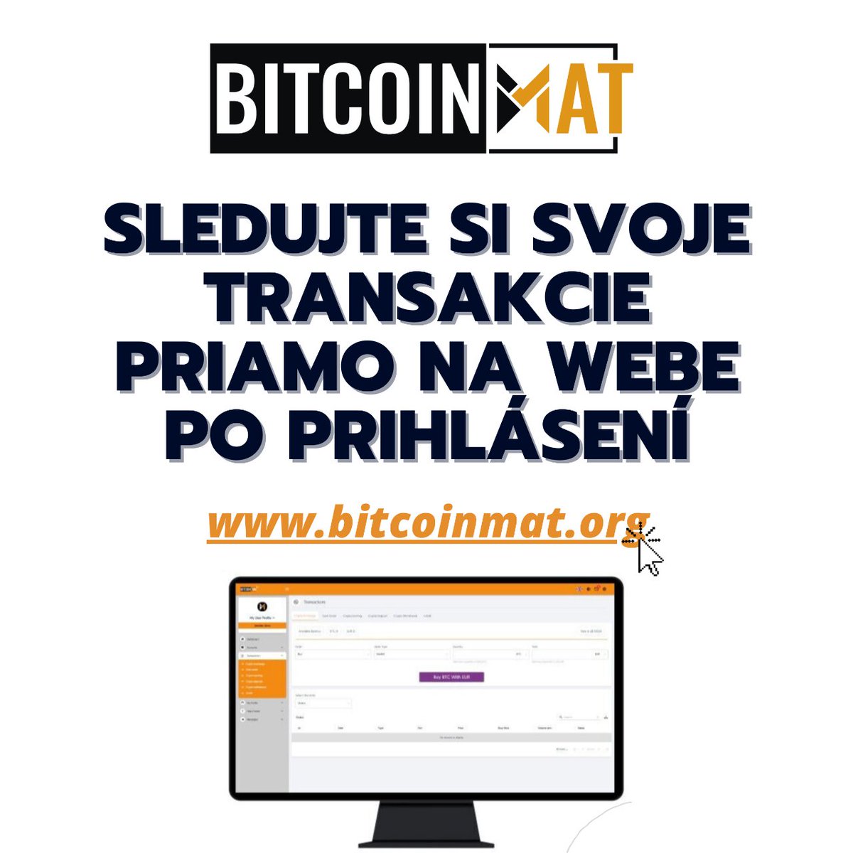 bitcoinmat_sk's tweet photo. 👉Zaregistruješ sa na https://t.co/8bfOshJvzo, kde nakúpiš krypto v sekcii Transakcie. A sleduješ svoje transakcie priamo na webe.
#kryptomeny #kryptomenysk #financie #investovanie #Bitcoinmat #crypto #bitcoin #voucher #kryptovoucher #kryptosk #navod #Swap #ATM https://t.co/dlDljow9Er