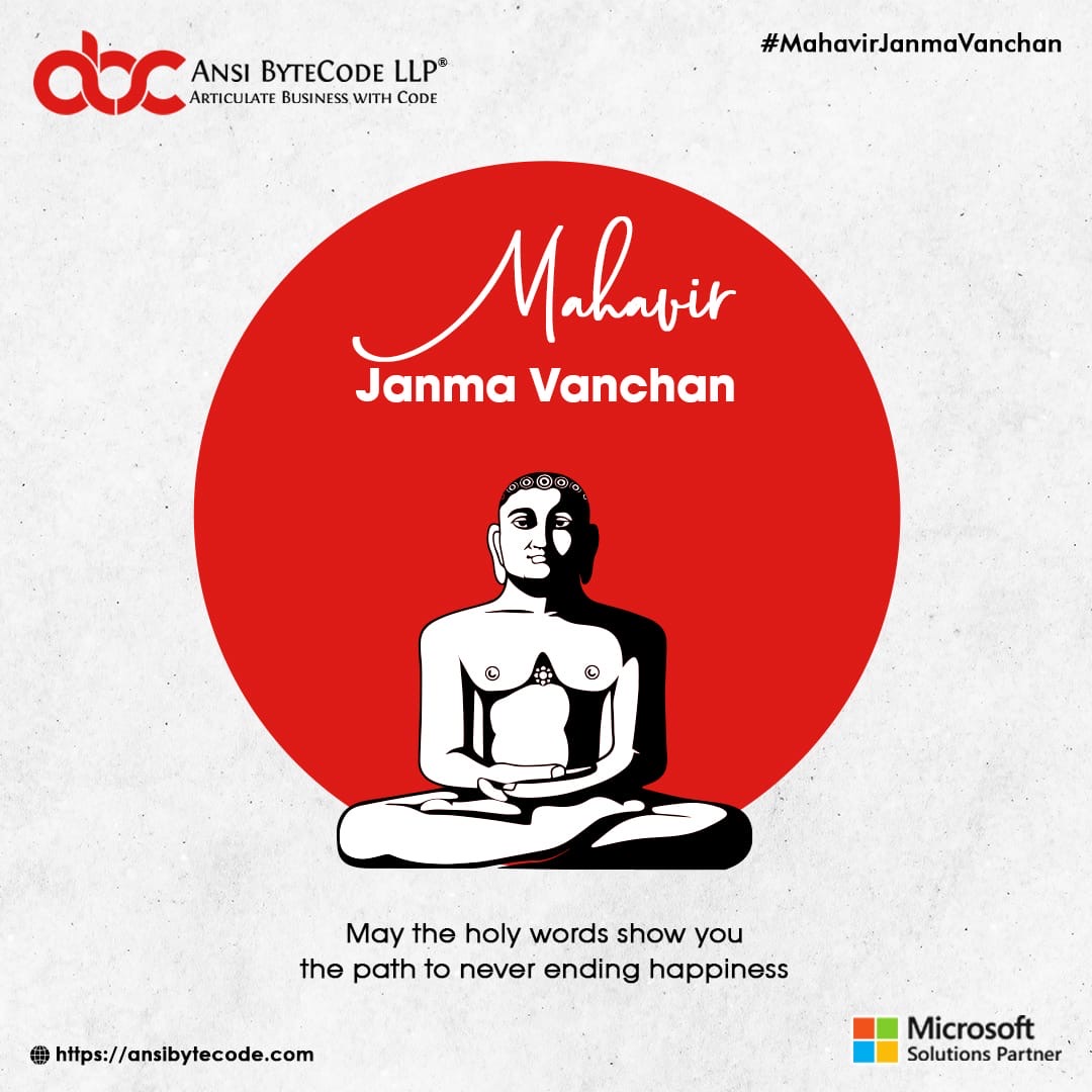 AnsiByteCode's tweet image. May the teachings of Lord Mahavir guide us towards a harmonious and compassionate existence. Happy Mahavir Janam Vanchan! 🙏
 #DivineBirth #PeacefulPath #SpiritualWisdom #MahavirTeachings #ansibytecode #articulatebusinesswithcode #mspartner #msgoldpartner #mssolutionpartner