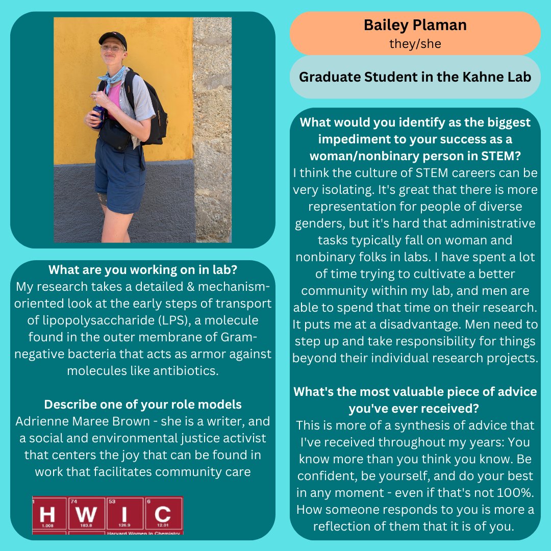 Harvard Women+ in Chemistry (@harvardwic) on Twitter photo Spotlight on <a href="/PlamanBailey/">Bailey Plaman</a> from the Kahne Lab! Alongside research and teaching, Bailey is also the elected vice president of our Graduate Student Union <a href="/hgsuuaw/">Harvard Grad Students Union-UAW Local 5118</a>
More at harvardwic.org/spotlight Spotlight on <a href="/PlamanBailey/">Bailey Plaman</a> from the Kahne Lab! Alongside research and teaching, Bailey is also the elected vice president of our Graduate Student Union <a href="/hgsuuaw/">Harvard Grad Students Union-UAW Local 5118</a>
More at harvardwic.org/spotlight