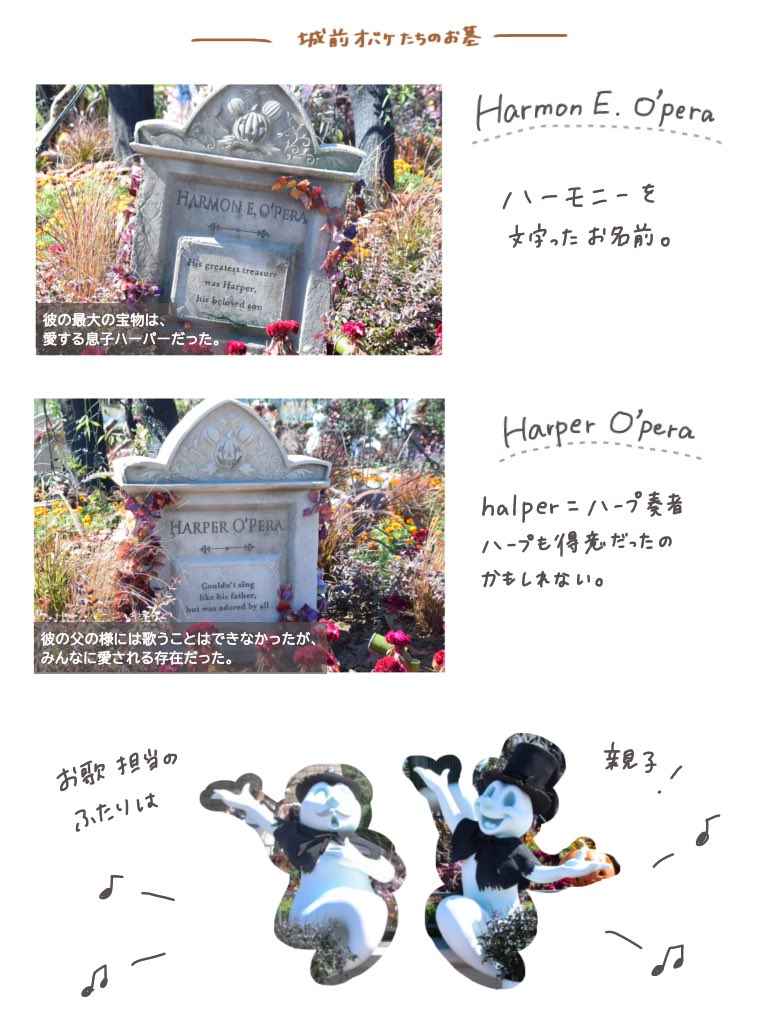 城前のオバケちゃんたちの墓標和訳と名前の由来をまとめてみたよ🪦🌿 