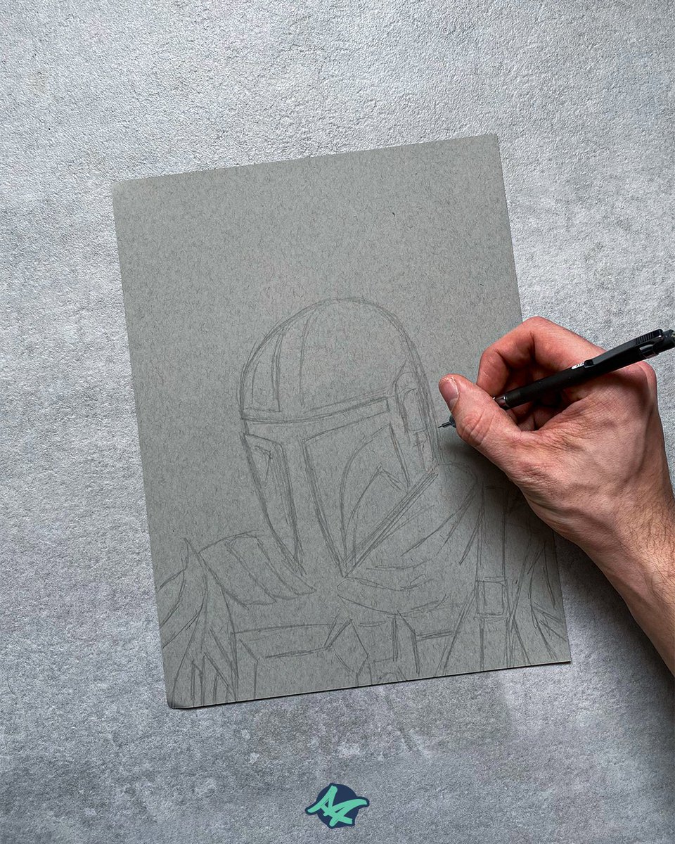 theomathieuart's tweet photo. Croquis vs Edit @themandalorian @starwars #starwars #illustration https://t.co/W7Fpv1r8aM