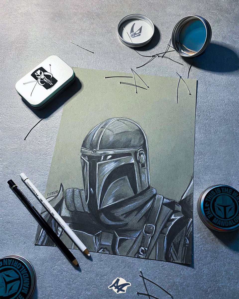 theomathieuart's tweet photo. Croquis vs Edit @themandalorian @starwars #starwars #illustration https://t.co/W7Fpv1r8aM