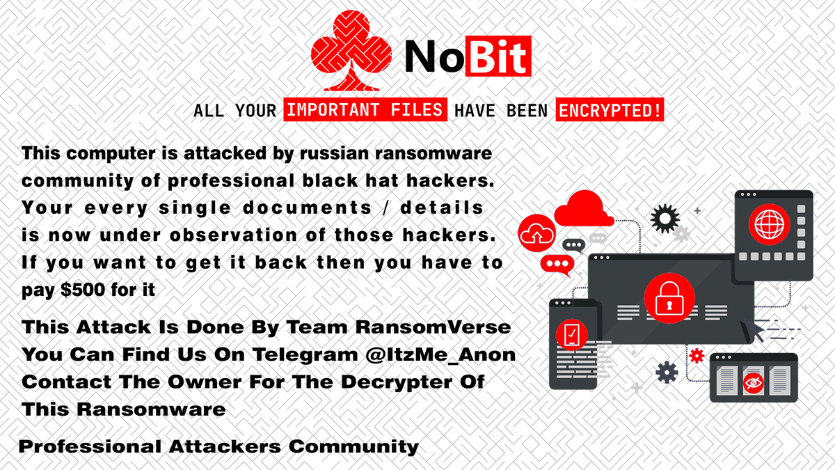 siri_urz's tweet photo. .bit NoBit #Ransomware  27C00E46185D476E33961C676F07774C https://t.co/8KXmoOTS97