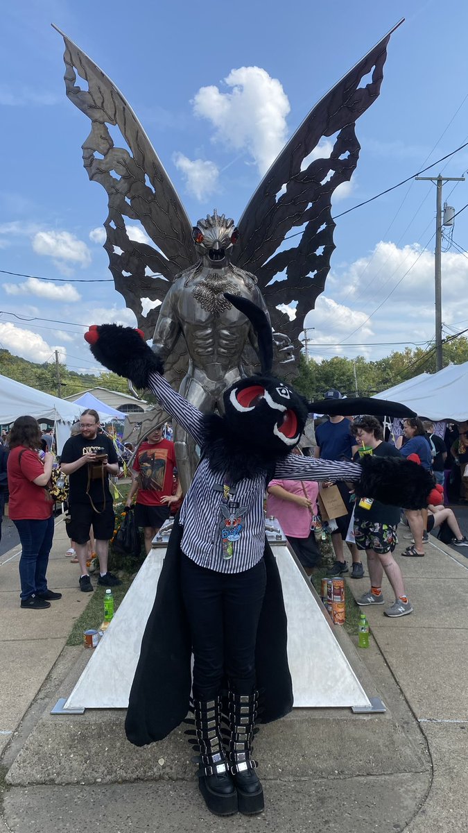 Happy #FursuitFriday ! 
I’m so excited to see the Mothman festival tomorrow!! #mothmanfestival