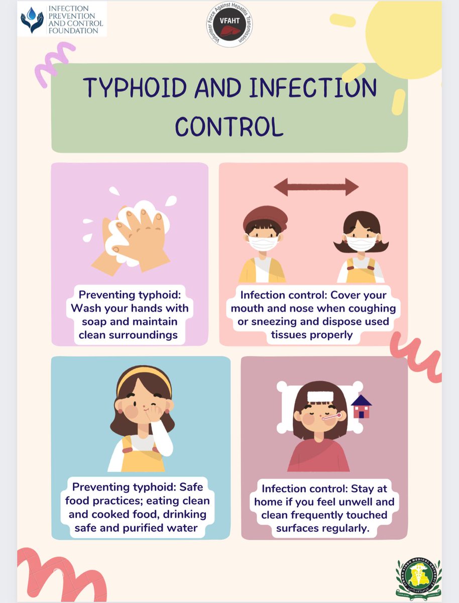 VJsmu's tweet photo. Taking a stand against typhoid! Remember, prevention is key when it comes to infectious diseases.
Practice good hygiene, stay vaccinated, and maintain a healthy lifestyle. https://t.co/gpy8SwWF1H
