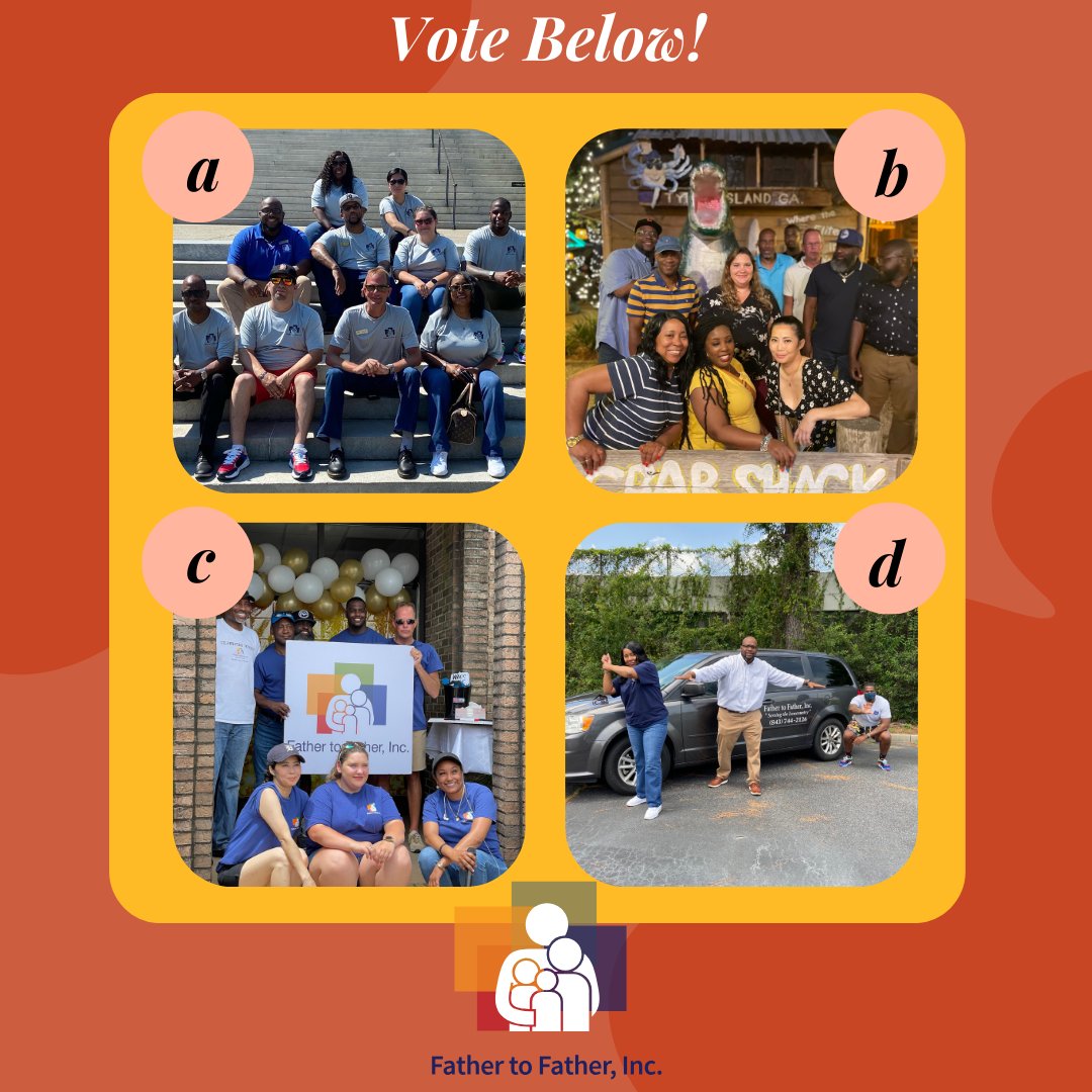 Father2FatherCB's tweet photo. 🗳️Poll time - who's your favorite Father to Father Inc staff?

A) the whole buncha them
B) everyone
C) all dem
D) all of the above

Put your vote in the comments! #alloftheabove #foreverf2f #toptier #thef2fway #fathertofather https://t.co/pG9X4ImuZY
