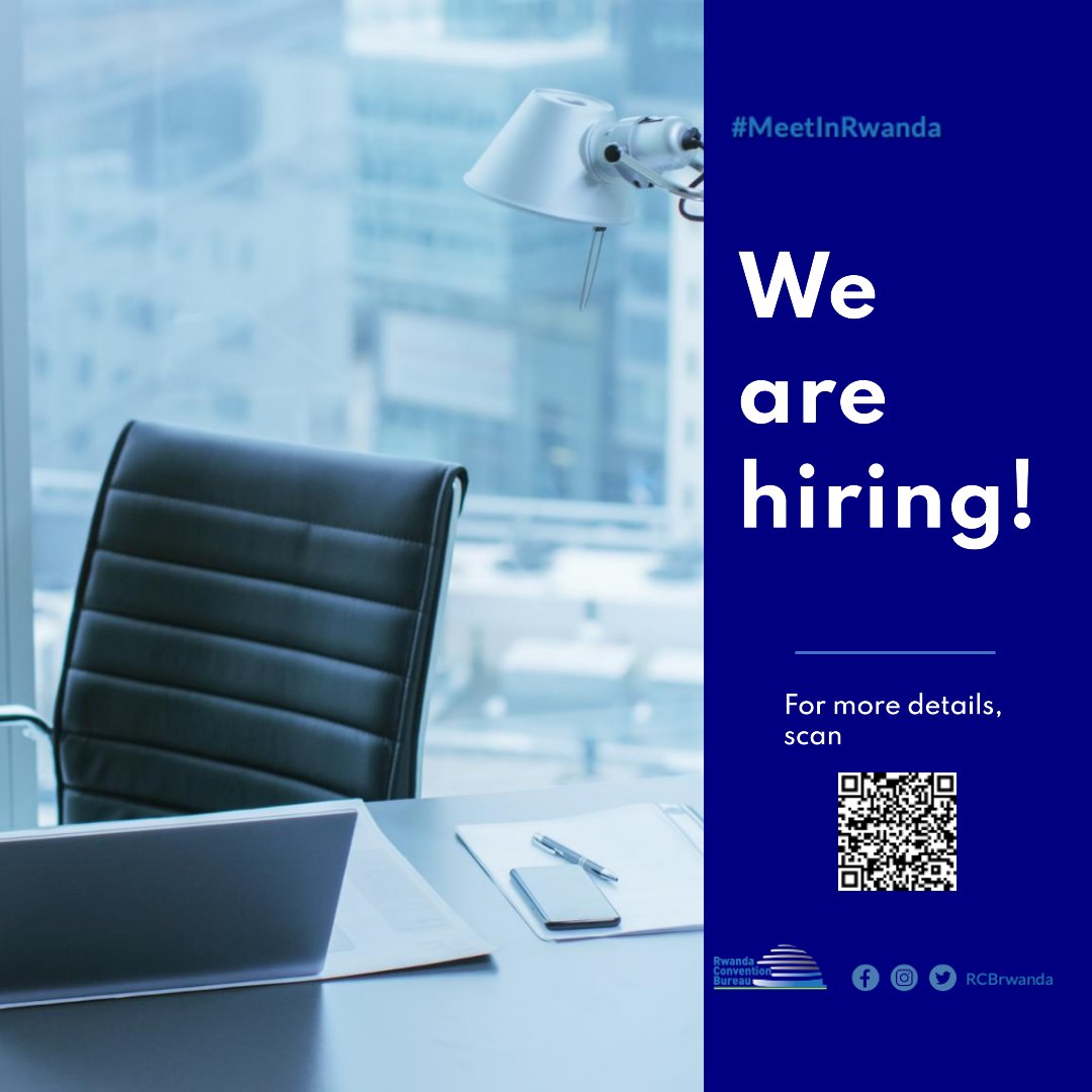 RCB IS HIRING!!!

Join our dynamic team as sales manager!
Let's work together to make #Rwanda the ideal destination for events.
Ready to take on this exciting role? Click the link below for application details!👇
bit.ly/44T5Ibm