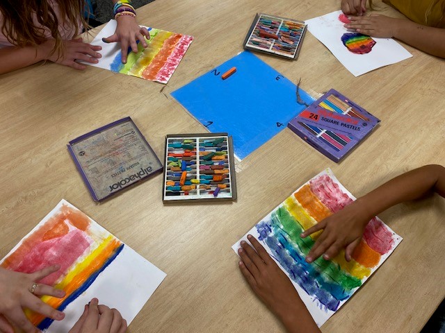_ @D54Blackwell students are loving making crayon transfer and rainbow inspired works of art! #ArtsEdWeek