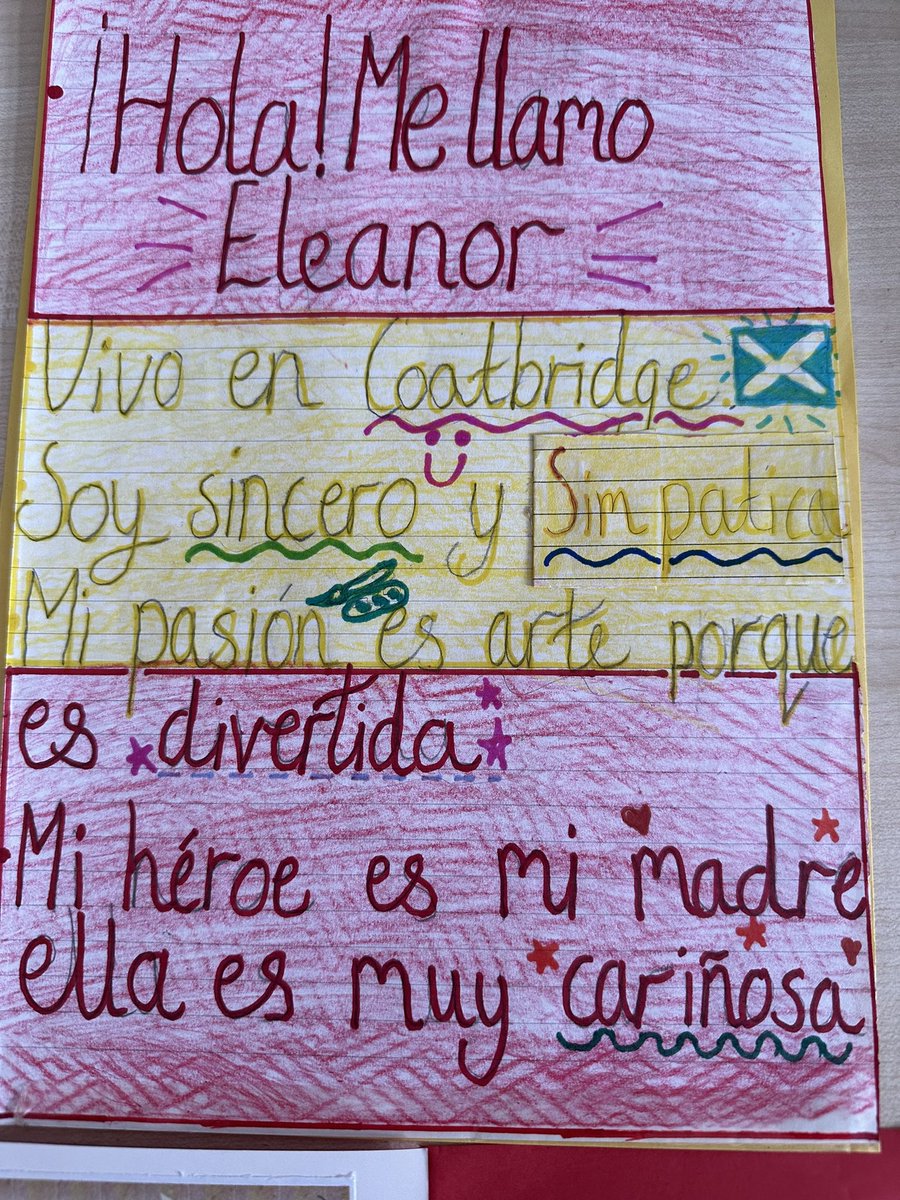 MrMWishart's tweet image. S1 are settling into Spanish really well. Really impressed with 1T3’s homework. Many of them presented their posters to the class in Spanish!! Great Spanish accents and amazing confidence! ¡Muy buen trabajo! 🇪🇸 #learninginFAITH