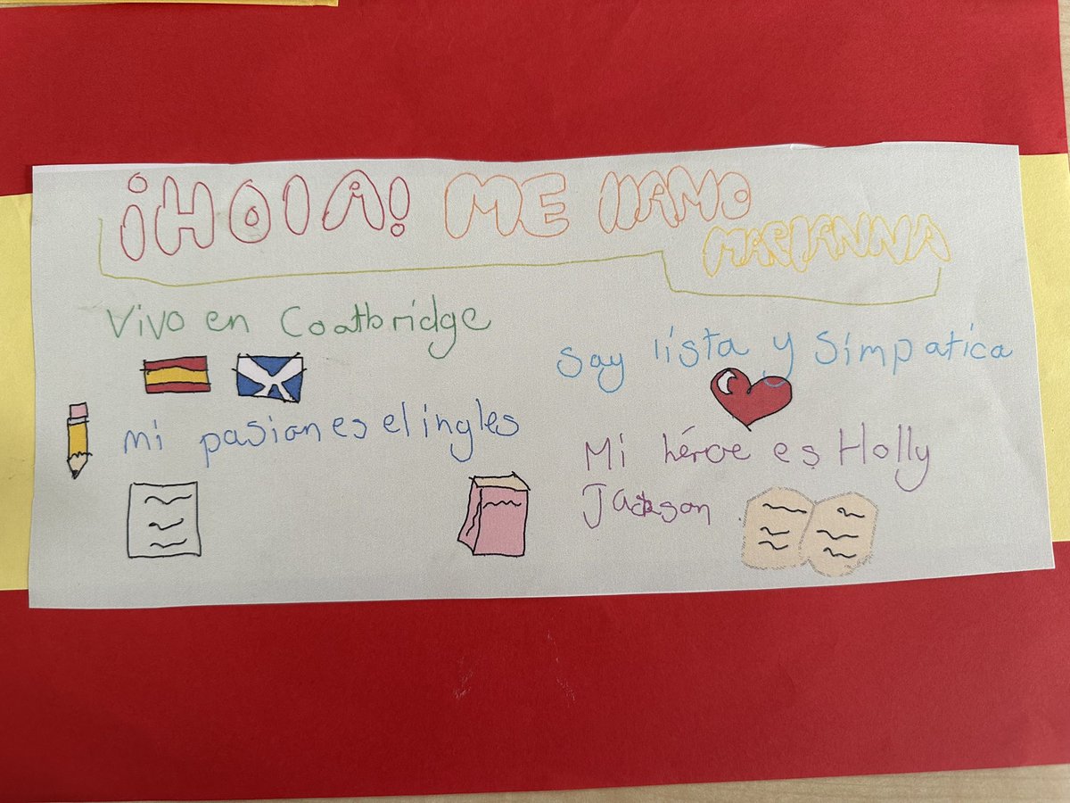 MrMWishart's tweet image. S1 are settling into Spanish really well. Really impressed with 1T3’s homework. Many of them presented their posters to the class in Spanish!! Great Spanish accents and amazing confidence! ¡Muy buen trabajo! 🇪🇸 #learninginFAITH