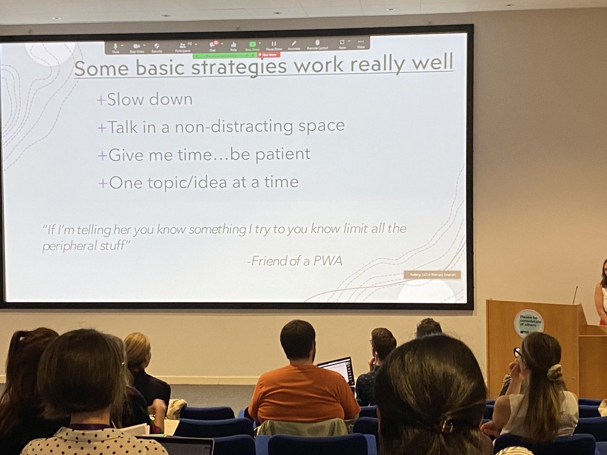 Jennie Grassly (@grasslyjen) on Twitter photo Excellent keynote from ā¦@AziosSLPā©
Significant impact of aphasia on social isolation including loss of friends. Moving 4wards:
ā¢ask pwa about friends early on
ā¢invite a friend to SLT
ā¢train friend in basic strategies ā¬ļø
ā¦<a href="/BASConf2023/">International BAS Conference 2023</a>ā© #BASconf2023 Excellent keynote from ā¦@AziosSLPā©
Significant impact of aphasia on social isolation including loss of friends. Moving 4wards:
ā¢ask pwa about friends early on
ā¢invite a friend to SLT
ā¢train friend in basic strategies ā¬ļø
ā¦<a href="/BASConf2023/">International BAS Conference 2023</a>ā© #BASconf2023