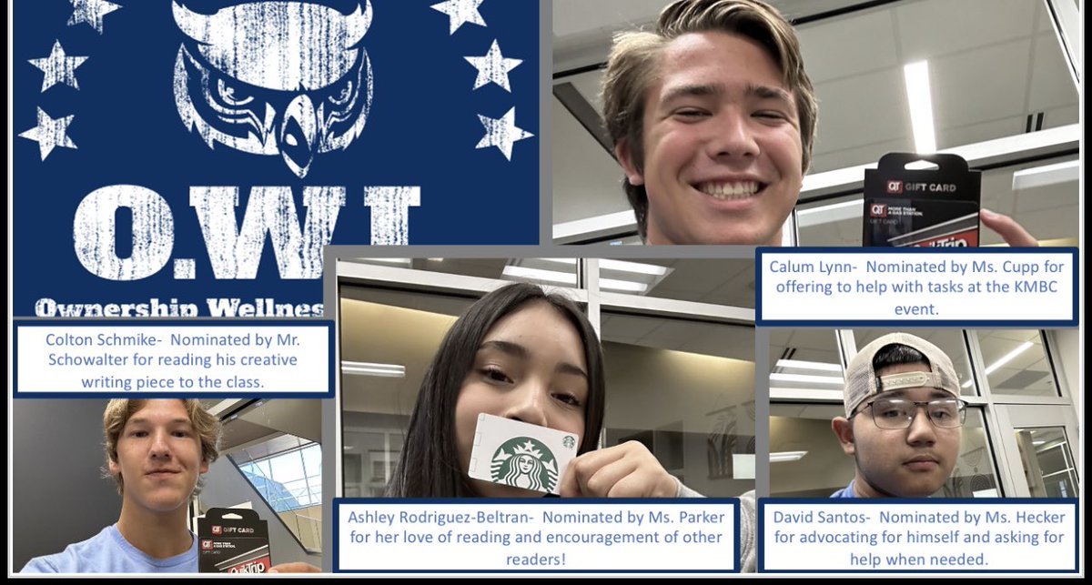 OWLatOW's tweet photo. Our first batch of O.W.L. winners this year!
@OWNovacekOWLS @MaBlackOW https://t.co/R85iVIITcb