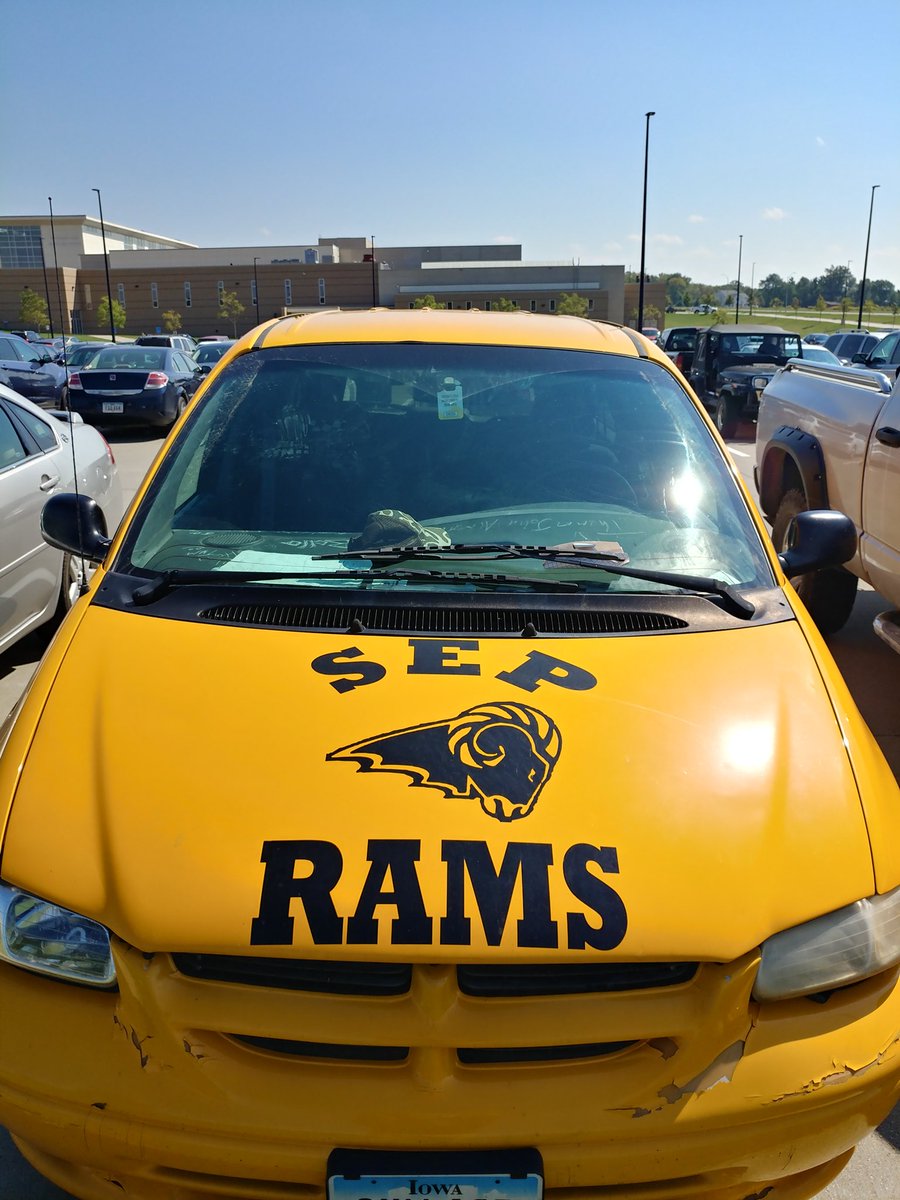 SEPolkRams's tweet image. You young pups may think you bleed black and gold, but @flynnshrimp drove a van so iconic we made a t-shirt of it.  #ramvan  #legend