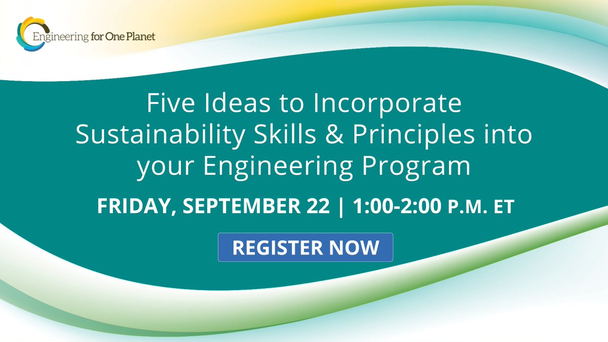 ICYMI: Registration for our free 9/22 webinar on the EOP initiative closes soon. Grab your ticket now: ow.ly/2UGm50PM25I If you can’t make it, we encourage you to review the cornerstone of the #EngineeringForOnePlanet initiative, the EOP Framework: ow.ly/GFgo50PM214