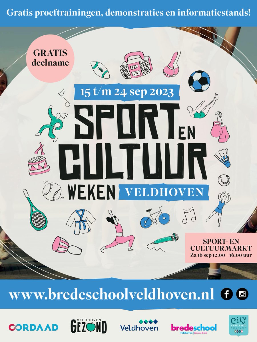 Morgen, zaterdag 16-09, Sport- en Cultuurmarkt #Veldhoven. Roll The Dice is aanwezig!

@bredeschoolveldhoven #BeActive #NSW2023