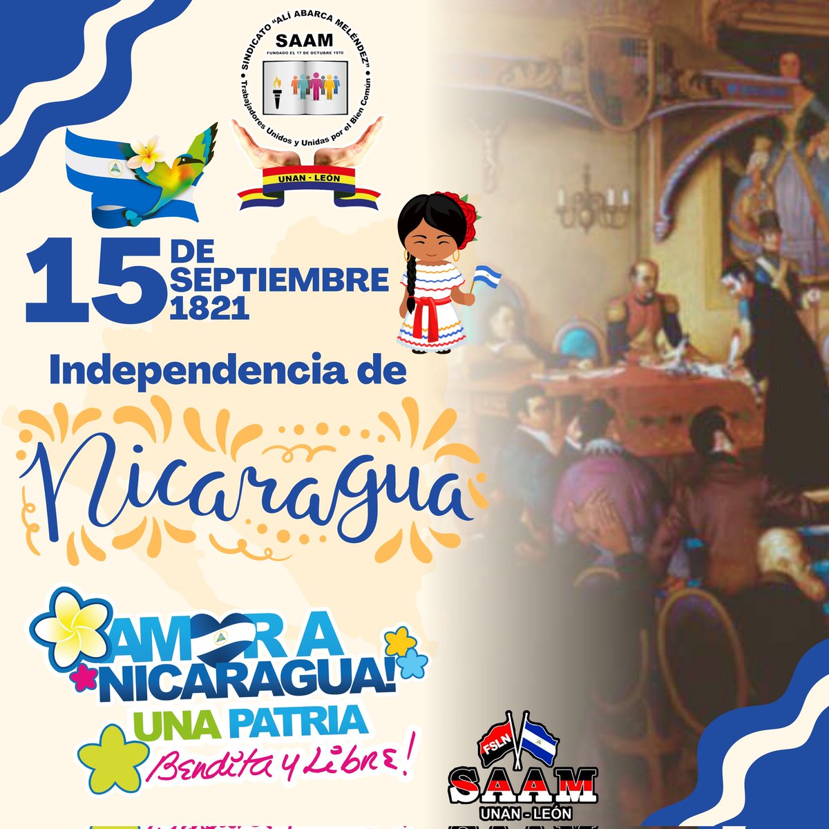 🇳🇮 Nicaragua conmemora hoy 202 años de Independencia, que bajo el mandato del comandante Daniel Ortega, este hecho histórico se transforma y se fortalece día a día, dándonos la dicha de gozar de una Nicaragua Bendita, libre y Soberana #PatriaBenditaYLibre #AmoraNicaragua 🇳🇮🇳🇮🇳🇮🇳🇮