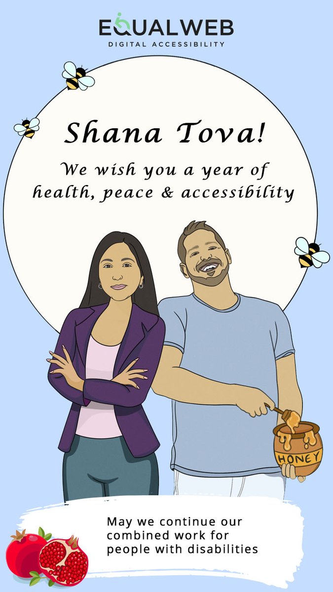 EqualWebDotCom's tweet image. As Jews will celebrate Rosh Hashana this evening, EqualWeb would like to wish you all a happy, sweet, and accessible year!

#ShanaTova #accessibility #WebAccessibility #a11y #happiness #PWD #website #remediation