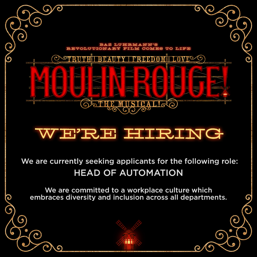 moulinmusicaluk's tweet image. We are looking for SPECTACULAR people to join our family of artists. No matter your background… you’re welcome! Go to playfuluk.com/recruitment for full job descriptions and details on how to apply. 

The application deadline is 5pm on Wednesday 27th September 2023. ❣
