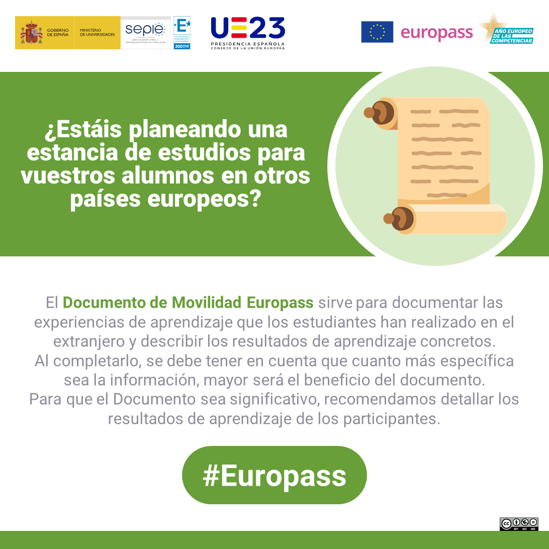 sepiegob's tweet photo. ¿Estás planeando una estancia de estudios para vuestros alumnos en otros países europeos?

El Documento de Movilidad #Europass sirve para documentar las experiencias de aprendizaje que los estudiantes han realizado, ¡conoce más! 

⬇️ https://t.co/l3PFh87hcJ