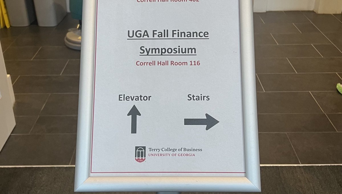 malcolmwardlaw's tweet photo. UGA Football Weekend Finance Conference kicking of soon…

#UGA #TerrySchoolOfBusiness https://t.co/UvNKxoRtY7