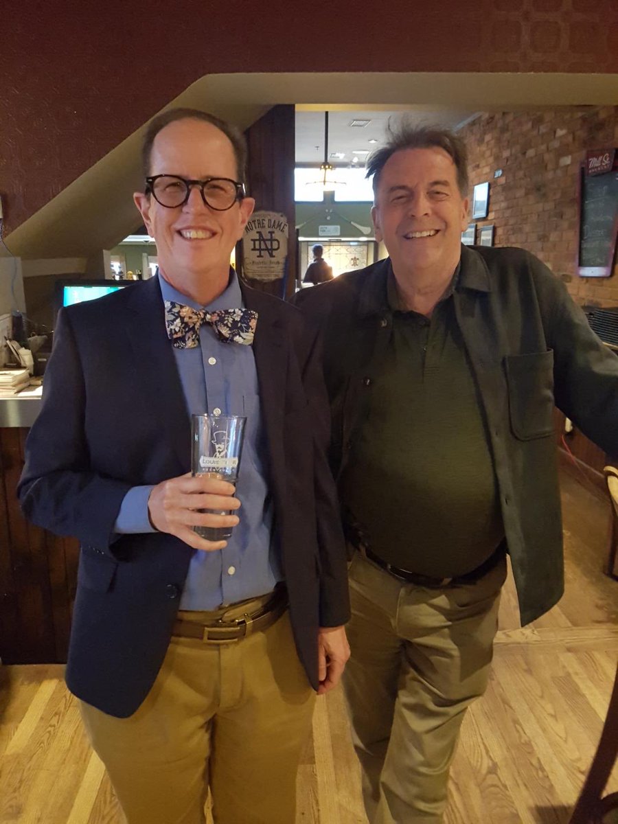 RealDesmondRyan's tweet photo. Enjoying a pint with Canadian #CrimeFiction author  ⁦@BlairKeetch⁩ at last night’s #BrewsAndClues ⁦@StoutIrishPubTO⁩. Join me on Oct 12th for more authors (and beer!). 
⁦@MesdamesMayhem⁩ ⁦@crimewriterscan⁩ ⁦@SinC_Toronto⁩ ⁦@levelbestbooks⁩ https://t.co/8NTzKF93cf