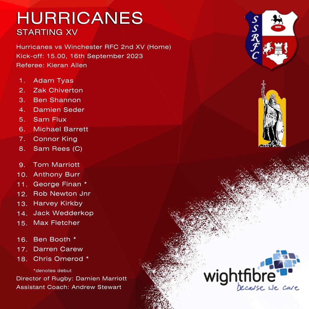 SSRFC's tweet image. 🚨 𝗠𝗮𝘁𝗰𝗵 𝗗𝗮𝘆 𝗦𝗾𝘂𝗮𝗱 𝗔𝗻𝗻𝗼𝘂𝗻𝗰𝗲𝗺𝗲𝗻𝘁 🚨
Here are your Hurricanes squads for tomorrows season openers against @winchesterRFC 2nd XV and @farnboroughrufc at the Fairway.

Kick off for both games scheduled for 15.00. 
We look forward to seeing you all there 🤩