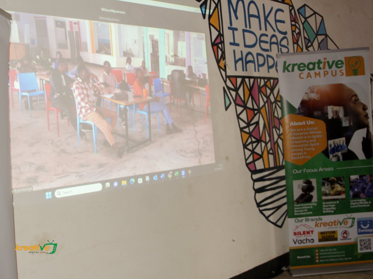 KreativeCampus's tweet photo. @CountryCinemas Founder Mr.Wilson Mpumwire:  Take note that our mindset is influenced by an average of 5 people we spend time with everyday.  #TechAdvanceInternship @TheVillageUG mbra @KreativeMediaUG https://t.co/1nT9GTkQjP