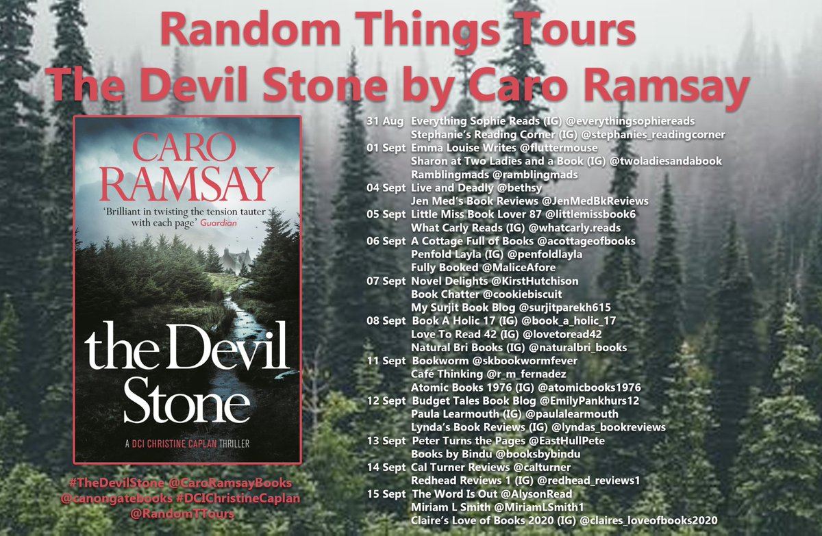 RandomTTours's tweet photo. MASSIVE THANKS #RandomThingsTours Bloggers for supporting #TheDevilStone @CaroRamsayBooks @canongatebooks
Please share reviews on Amazon/Goodreads
@ramblingmads
@skbookwormfever
@atomicbaby76
@EmilyPankhurs12
@LyndaCheckley
@EastHullPete
@booksbybindu
@calturner https://t.co/VLsRx9n0Qv