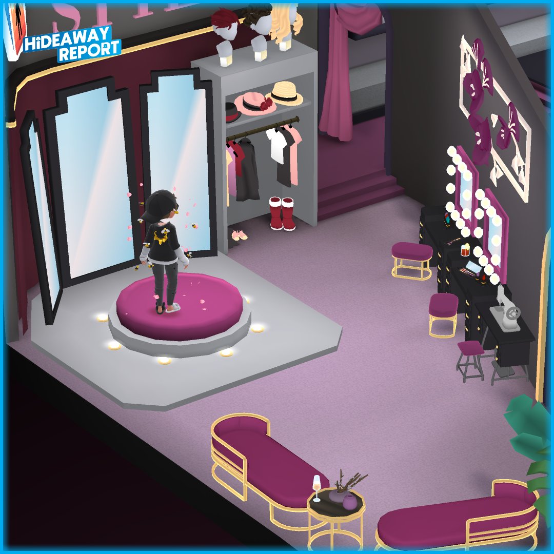 HdwReport's tweet image. 💄 ∣ A  preview of Hotel Hideaway's new "Runway room" room. The right side allows use  of the Trials of Style, and there's a giant screen with a camera on the  catwalk 

#HotelHideaway @HotelHideaway