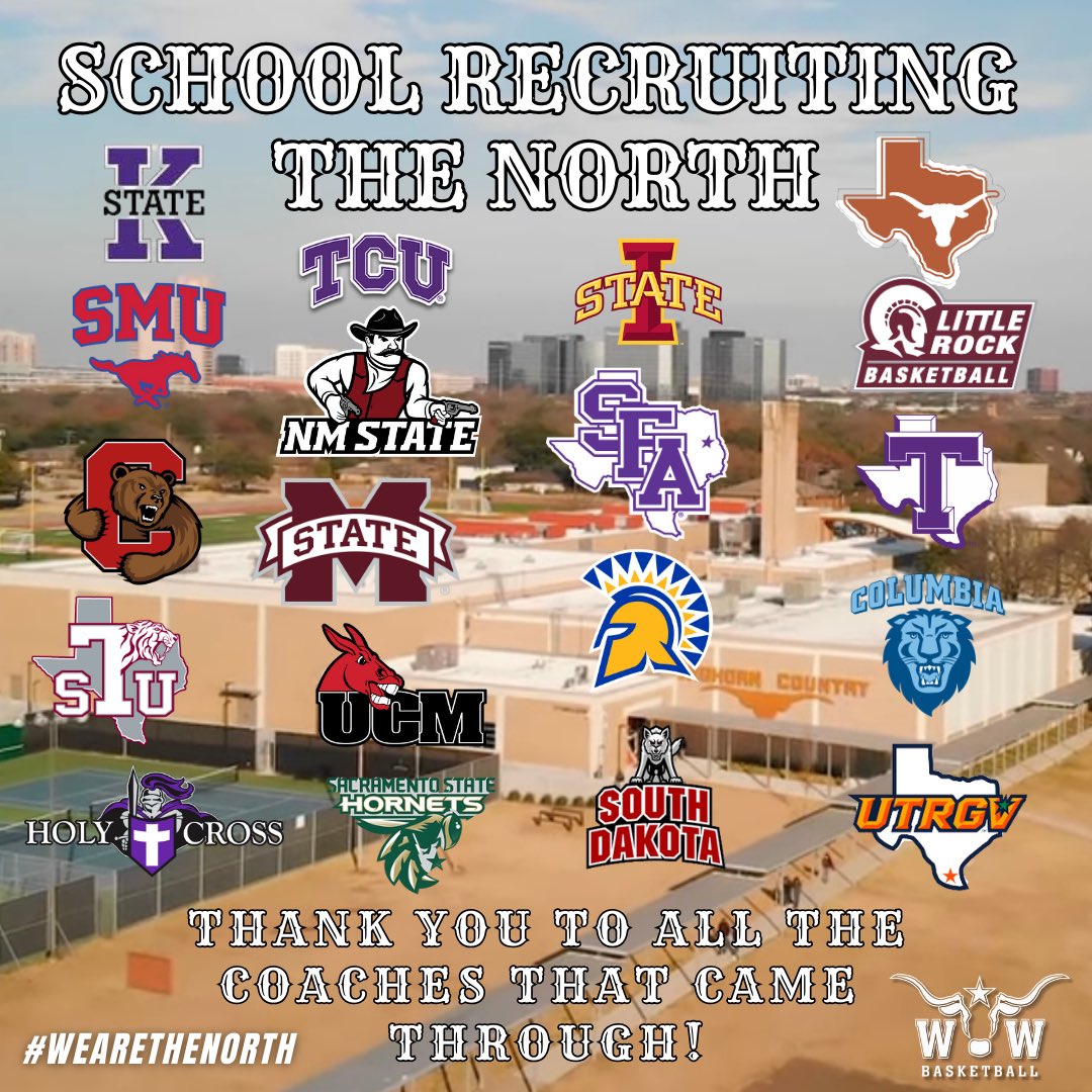 Great week….Thank you to all the schools & coaches that took the time to visit The North. 🤘🏽

#WeAreTheNorth #35South #HornsUp #PlayBigDallas #HookEm #5A #RecruitingTheNorth