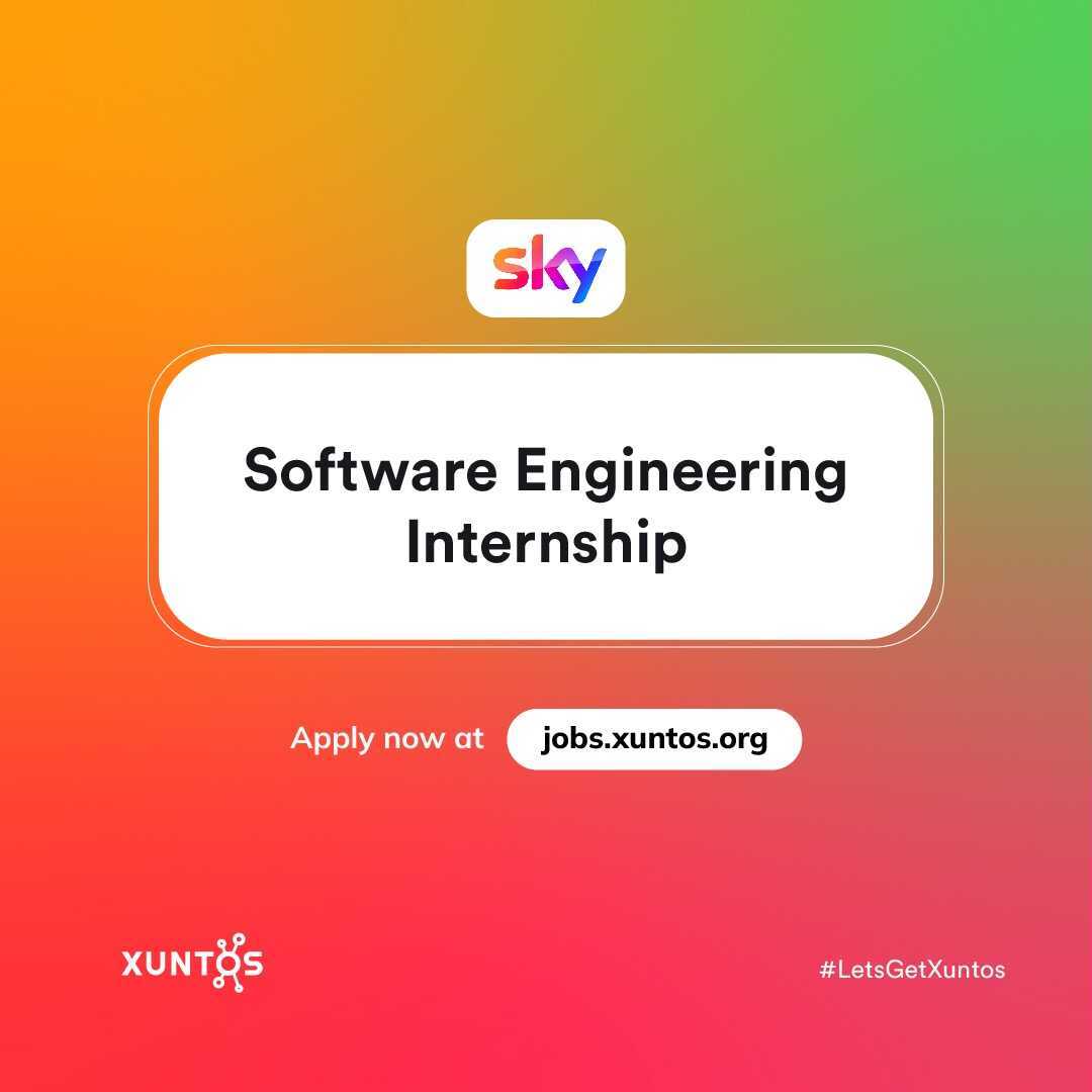 🚨 Job Alert

<a href="/SkyUK/">Sky</a> is hiring a Software Engineering Intern

🧠Currently studying for an undergraduate degree in any subject, and in your penultimate year.

Apply here - jobs.xuntos.org/job/sky-softwa…

#internship #intern #softwareengineering