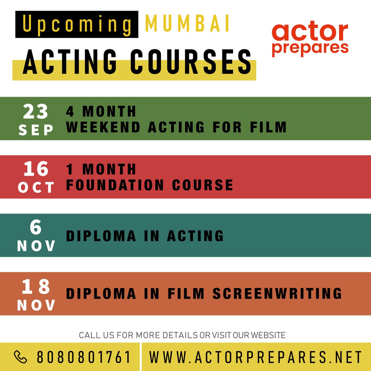 actorprepares's tweet photo. Does acting define your ultimate dream?
Then we have got you covered from your audition to applause!
Join our upcoming acting courses to turn your dreams into reality 💫
DM for details!
#actorprepares #anupamkher #schoolofactors #actingcourse https://t.co/LvAgKv3skt