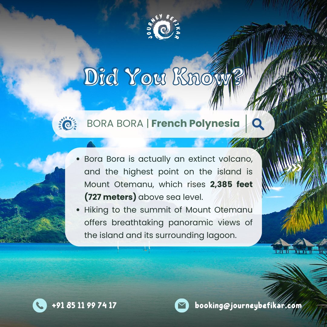 JBefikar's tweet photo. 🌊✈️🏔In Bora Bora, the skies are so blue,
Overwater bungalows with stunning views.
With coral reefs and rays in the lagoon,
It's a tropical paradise, a romantic monsoon
#borabora #frenchpolynesia #tahiti #travel #maldives #beach  #nature #paradise #EmergencyAlert #journeybefikar https://t.co/QgEzVGZKoC