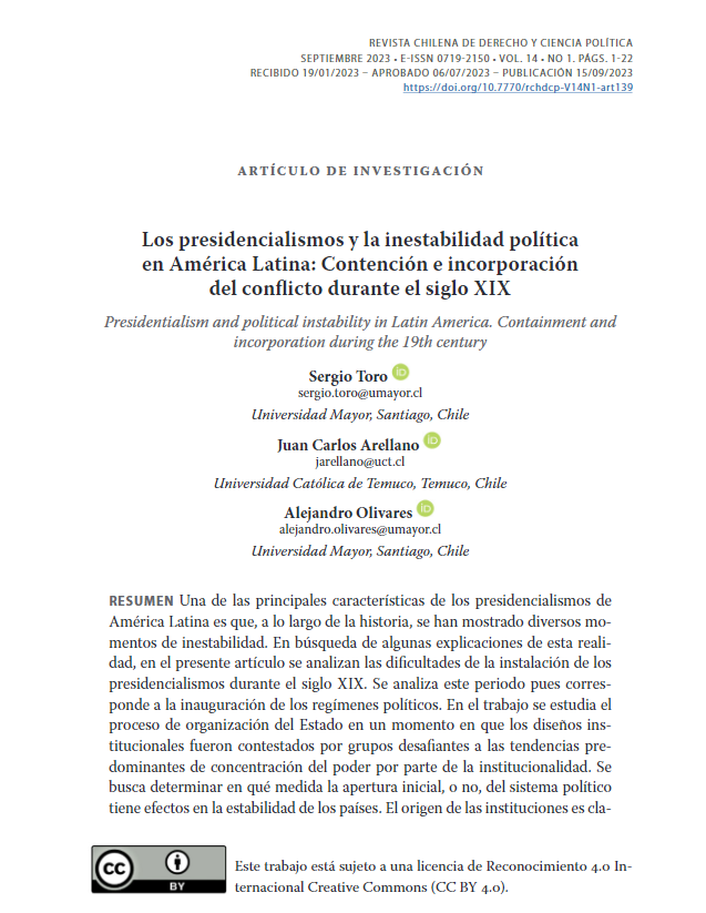 👀¿Te interesa saber sobre inestabilidad en los presidencialismos de América Latina?
Nos complace invitarte a leer el artículo de los autores Sergio Toro, Juan Carlos Arellano y Alejandro Olivares en el siguiente link 
derechoycienciapolitica.uct.cl/index.php/RDCP…