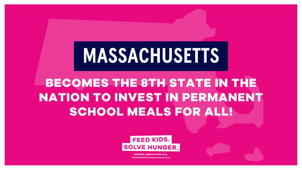 Massachusetts officially passed #SchoolMealsforAll! This exciting news means that all kids in Massachusetts have access to free lunch at schools. Check out more here: masnaped.org/spotlight/