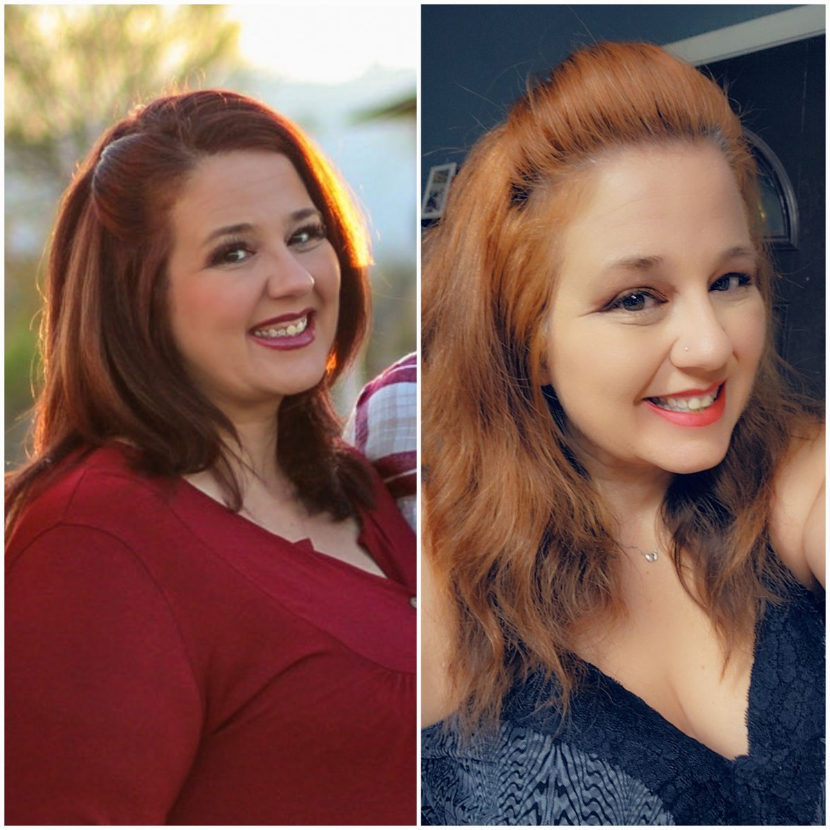 Face to face Friday is the only time I can see  the changes that I've made. After the picture on the left, I knew I needed to make a change. #facetofacefriday #workinprogress #weightlossjourney