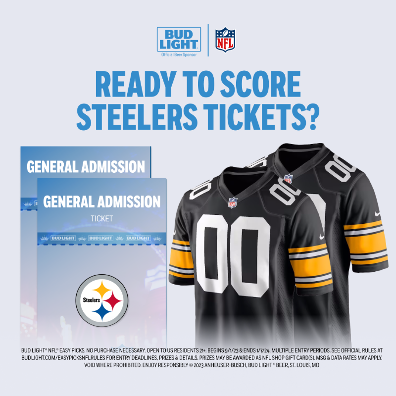 Pittsburgh Steelers on X: Get ready for Easy Picks, the ultimate pick 'em  game with weekly prizes by @BudLight and the @NFL. Make picks, earn points,  and you could score team gear