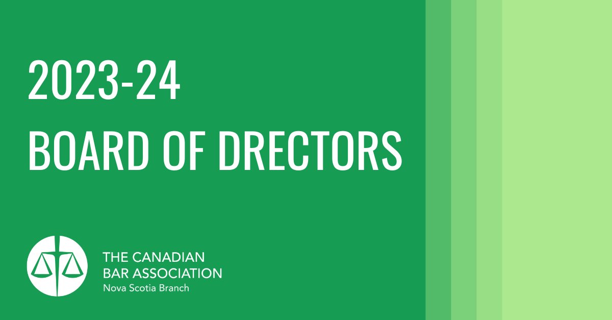 CBA_NS's tweet photo. Introducing the 2023-24 CBA-NS Board of Directors! We are so fortunate to have such varied experience around the table leading our branch into the future. https://t.co/nUx5GHaw0n https://t.co/BlYZvHIuym