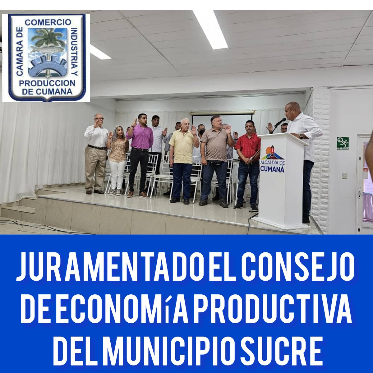camaradecumana's tweet photo. El pasado jueves 14 de septiembre, el alcalde Luis Sifontes, juramentó el Consejo de Economía Productiva del municipio Sucre
Esta Comisión quedó integrada :  pdte el alcalde Luis Sifontes,   Manuel Rodríguez, sector empresarial:  @MiguelPazos Emanuela Ortisi y Abelardo Kasabdji https://t.co/oOd5bL4npW
