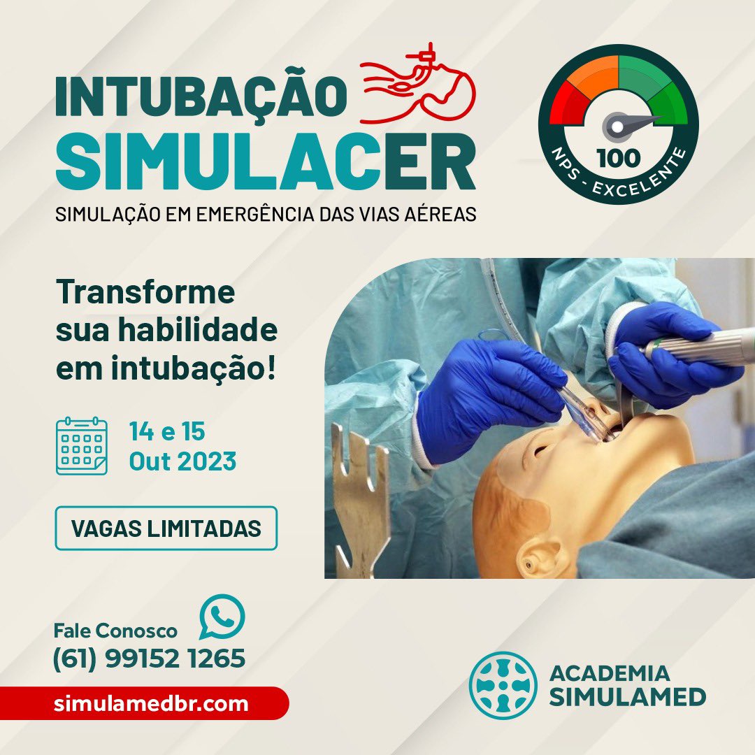 O melhor curso de Intubação baseado em simulação simulamedbr.com/cursos/intubac…