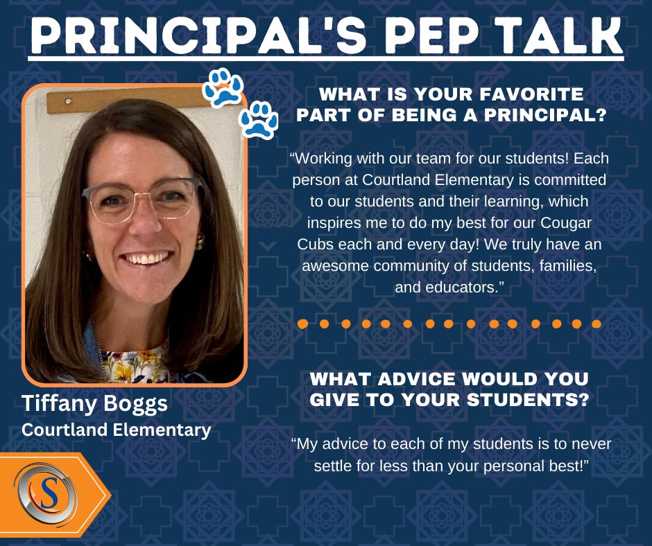 Principal's Pep Talk Tiffany Boggs Courtland Elementary #wearespotsy