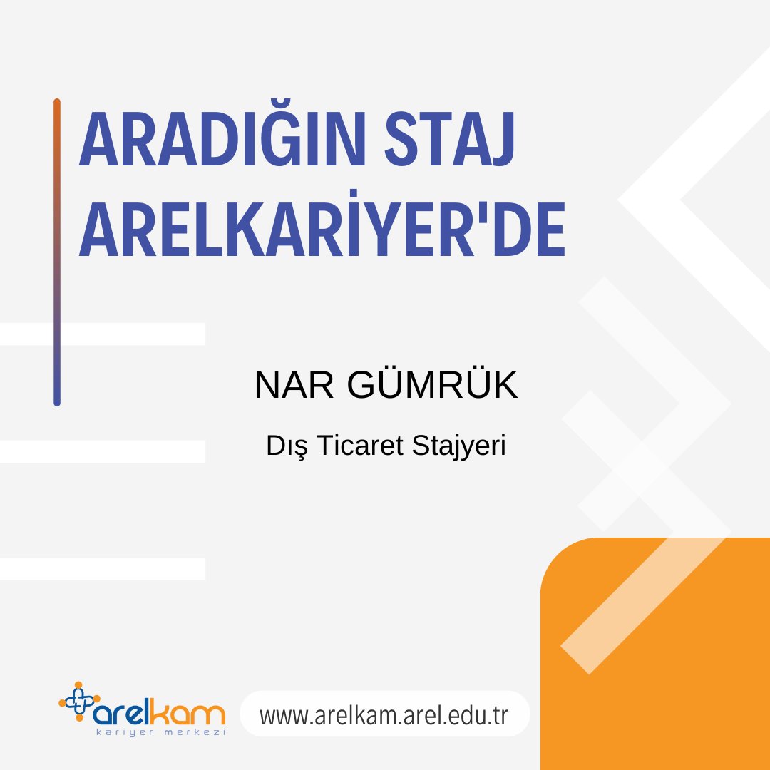 Aradığın staj Arel Kariyer’de. 
👉🏻Başvuru için kariyer.arel.edu.tr 
👉🏻Bizi takip et, kariyer fırsatlarını kaçırma ❗