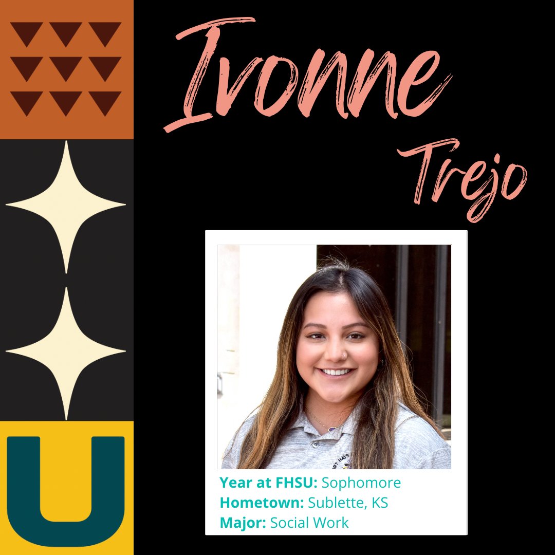 fhsuadmissions's tweet photo. Meet Ivonne Trejo! Ivonne is a Sophomore from Sublette, Kansas majoring in Social Work. When asked "Why did you choose FHSU?" Ivonne said, "I chose FHSU because I had family members come here and I grew up visiting campus."
#seeyourselfhere https://t.co/gzuLYJlLIN https://t.co/wm0LcXUYW8