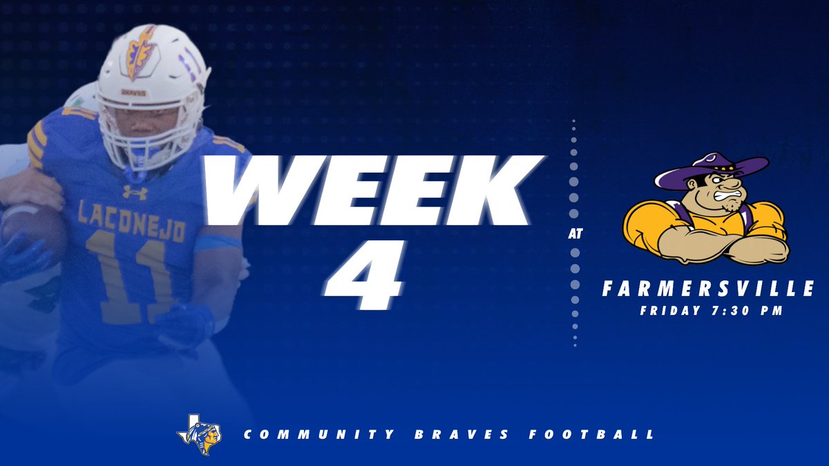 🏈 𝑮𝑨𝑴𝑬𝑫𝑨𝒀 𝑰𝑵 𝑭𝑨𝑹𝑴𝑬𝑹𝑺𝑽𝑰𝑳𝑳𝑬! 𝑮𝑶 𝑩𝑹𝑨𝑽𝑬𝑺! 7:30 pm kickoff for Community at FHS. Can't make it to Farmer Stadium? Watch for FREE on the Community Braves Network. Tickets: cisd.tiny.us/farmertix Stream: cisd.tiny.us/network #BraveNation #TXHSFB
