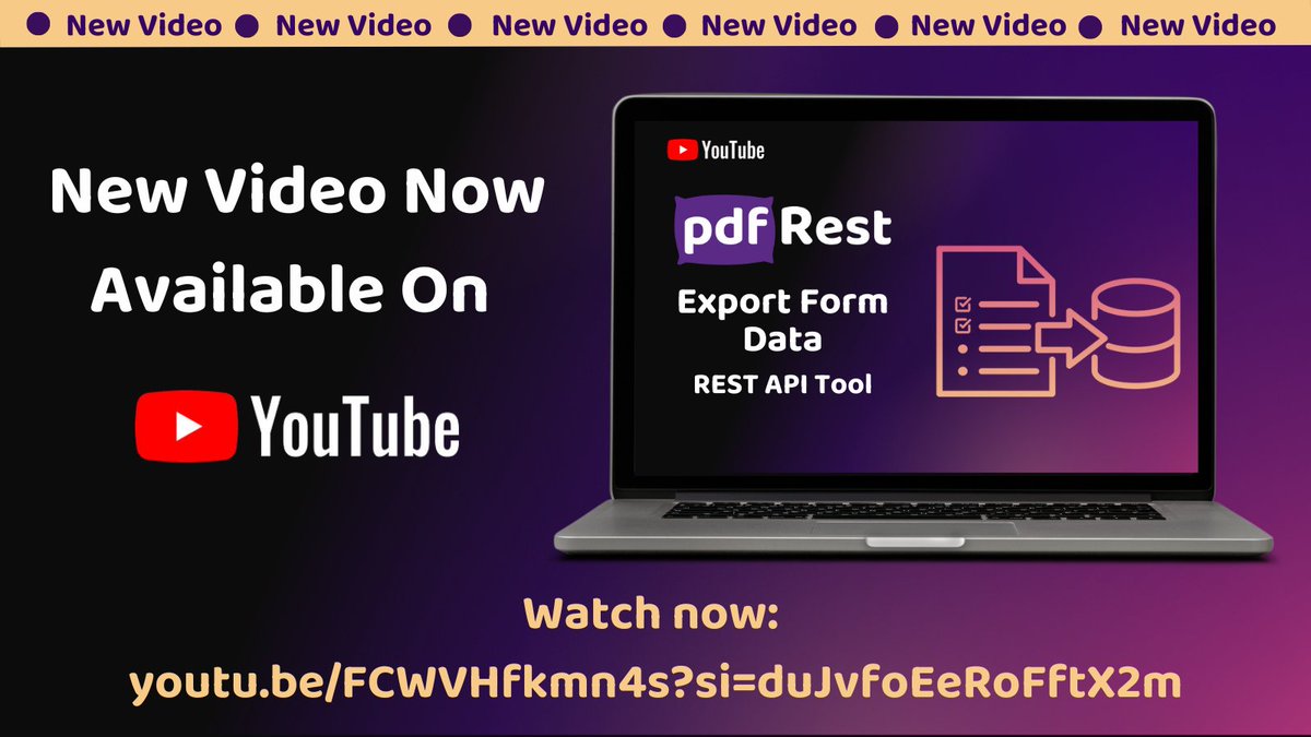 pdfRest's tweet image. Watch our latest @YouTube video to learn how to export values from PDF form fields to an external data file for both #XFA forms and #Acroforms with @pdfRest Export Form Data REST API Tool.

Watch now: youtu.be/FCWVHfkmn4s?si…

#extractpdfdata