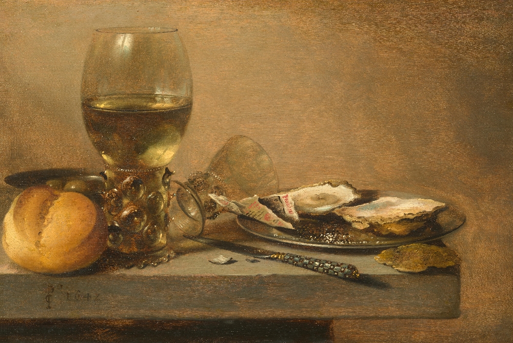 artmarketdotcom's tweet photo. Lot-Highlight - Still life with bread, a Roemer and a Berkemeyer glass lying on its side, a plate with olives… (1642) by Pieter CLAESZ to be auctioned at Koller in Zürich on September 22nd. https://t.co/0xiwLqiOBD https://t.co/W7No2KgGbJ