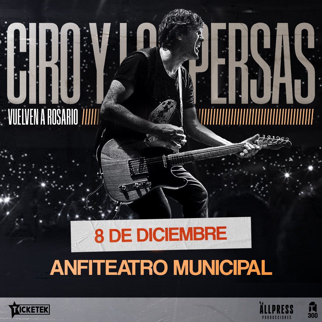 ciroylospersas's tweet photo. ¡VOLVEMOS A ROSARIO!

8 de Diciembre - Anfiteatro Municipal.
Entradas a la venta desde el próximo lunes a las 10am por @TicketekAr https://t.co/m60a3YYhCz